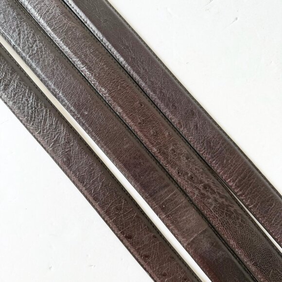 NEW Rod Patrick Mens Western Belt Dark Brown Smooth Ostrich Leather Size 46 - Picture 8 of 13
